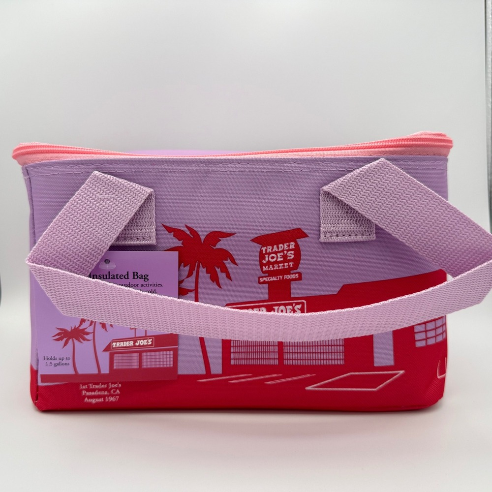 Trader Joe's Mini Insulated Bag 1.5 Gallon Purple NWT Retro Pasadena